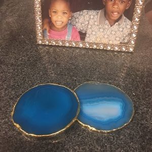 Blue agate slice coasters